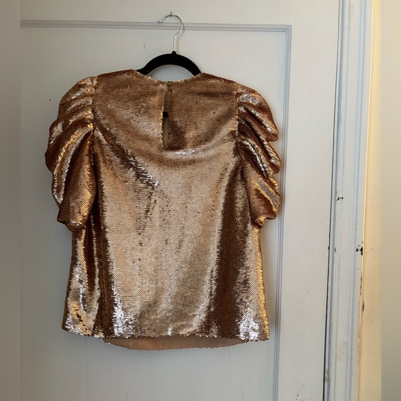 Ulla Johnson Gold Sequin Blouse - Picture 4 of 7